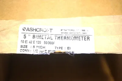 NEW ASHCROFT 50-EI-42E-120 50/300F 5" BIMETAL THERMOMETER 50EI42E120