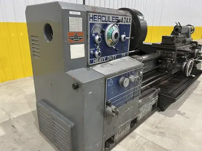 27" x 84" HERCULES AJAX MODEL #HR2000 #25 HEAVY DUTY GAP BED ENGINE LATHE, 4" HOLE: STOCK #19837