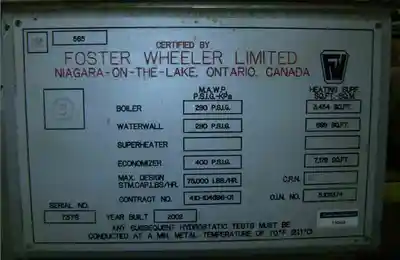 USED FOSTER WHEELER LTD. AG-5050