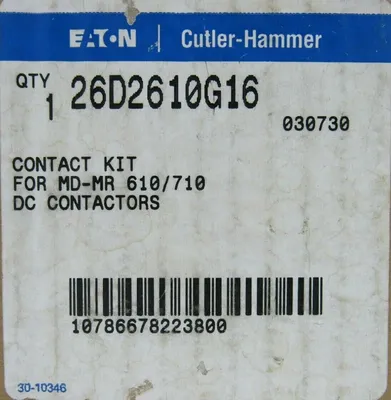 NEW EATON CUTLER-HAMMER 26D2610G16 CONTACT KIT SINGLE POLE