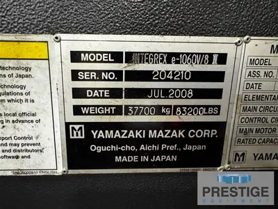 Used 2008 MAZAK INTEGREX-E1060V/8 II Horizontal Machining Centers New York US | Prestige Equipment #1329256
