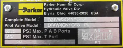 NEW PARKER D31VW3C4NYCF67-75 SOLENOID VALVE D1VW4CNYCF6-75