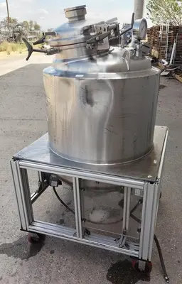 Tank, 100 Gallon, Precision Stainless, Jacketed, Agitated, Stainless Steel, #5991465