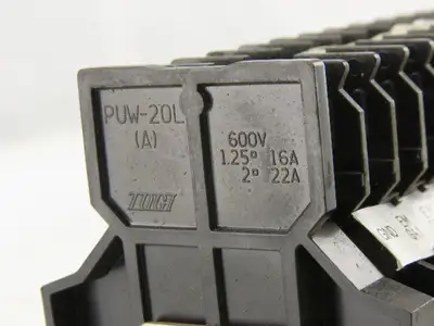 Togi PUW-20 DIN Rail Dual Terminal Block 600V 16A 600V 19 A 14 AWG Lot of 24