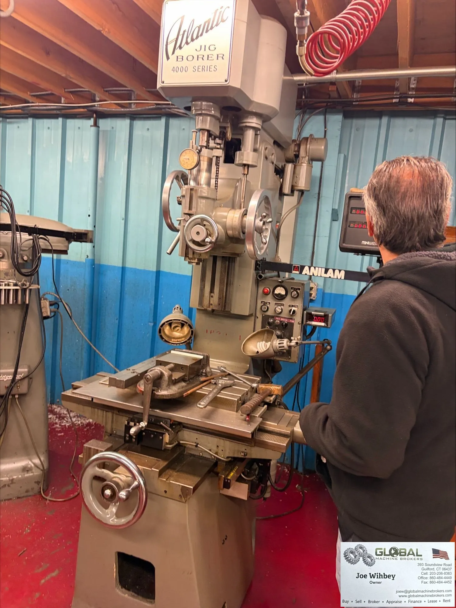 Atlantic Jig Borer 4000 Series With Digital Read Out And Vise