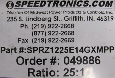 NEW ELECTRA SPRZ1225E14GXMPP GEAR REDUCER 25:1 049886