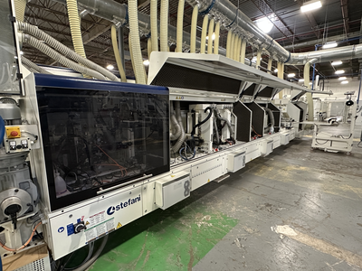 Stefani Evolution SSB Double-Sided Edgebander w/ Mahros Automatic Vacuum Loading & Unloading