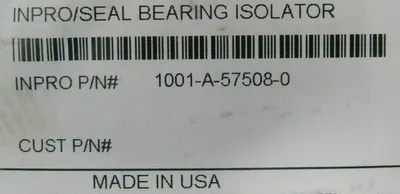 NEW INPRO/SEAL 1001-A-57508-0 BEARING ISOLATOR 1001A575080