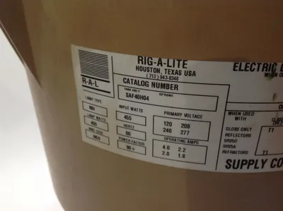 USED RIG-A-LITE BALLAST W/ SGL40T GLOBE