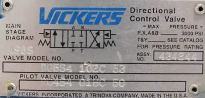 REFURBISHED VICKERS DG5S4-102C53 VALVE 879159 DG5S4102C53 434244 DG4S4-016C-B-60