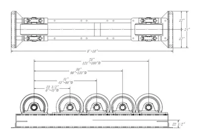 40 TON (80,000 LBS) x 15' WEBB MODEL R-500 POWERED TANK TURNING ROLLS; 1 DRIVE & 3 IDLERS