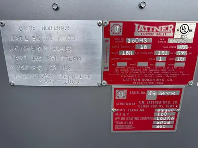 USED 2008 LATTNER BOILER MFG. CO 150HS