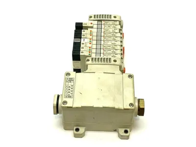 VV5QC11-09N3TD0-S | SMC  Manifold Base w/ Terminal Box and Solenoids - Used