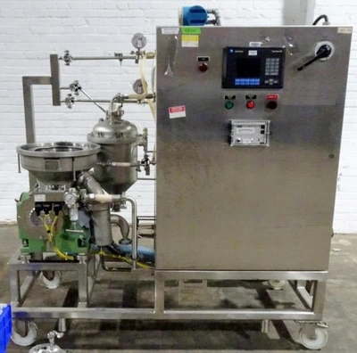 Westfalia CSC 6-06-076 hydro-hermetic clarifier skid, 316L SS.