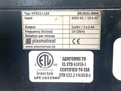 Used Plasmatreat High Voltage Plasma Transformer Transformers Michigan US | Maverick Industrial Sales #1391265