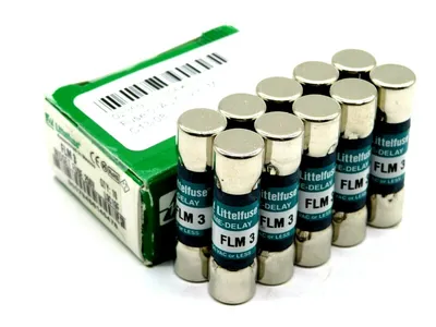 10 NEW LITTELFUSE FLM-3 MIDGET FUSE 250V FLM3