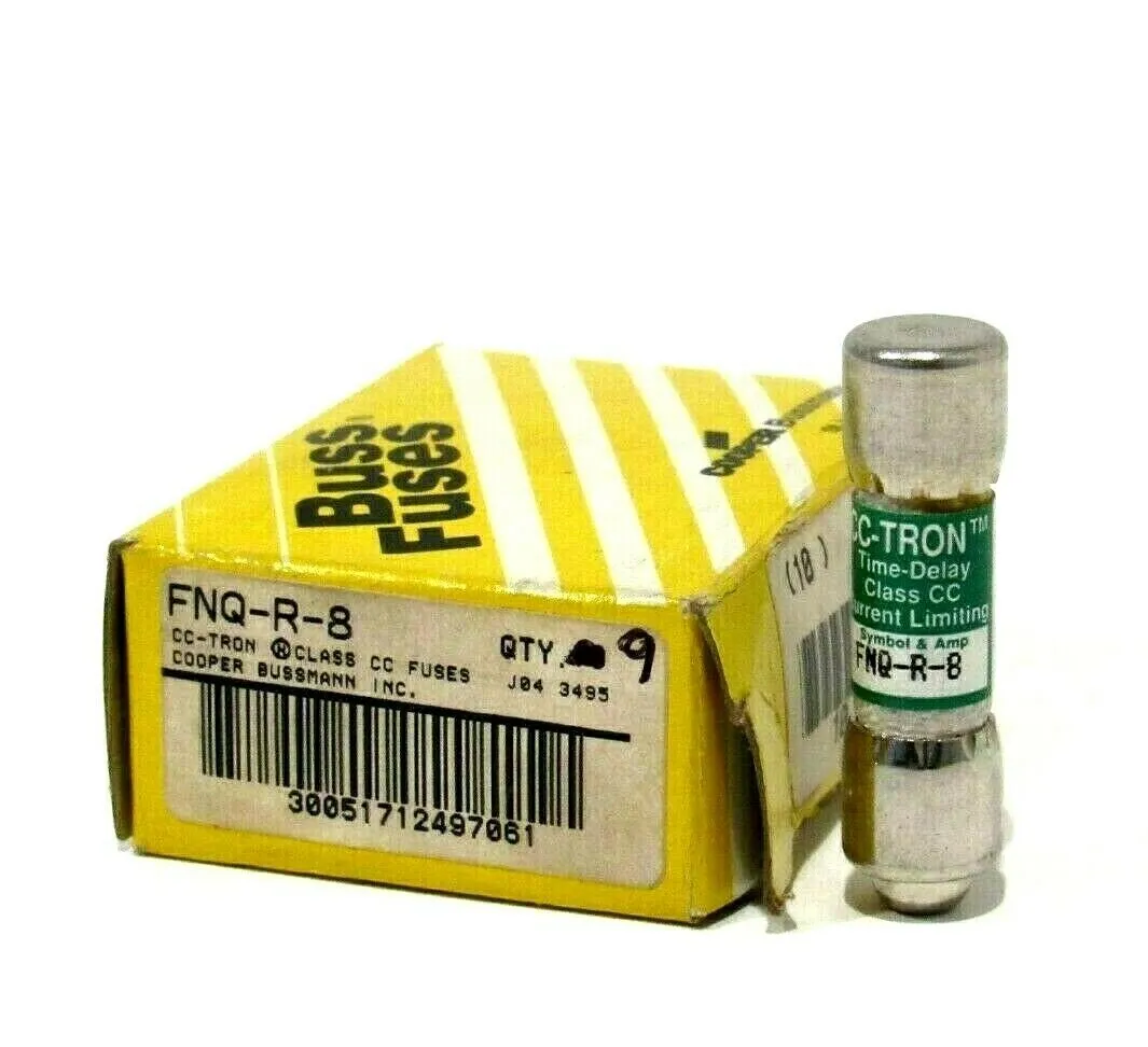 LOT OF 9 NEW BUSSMANN FNQ-R-8 FUSES FNQR8