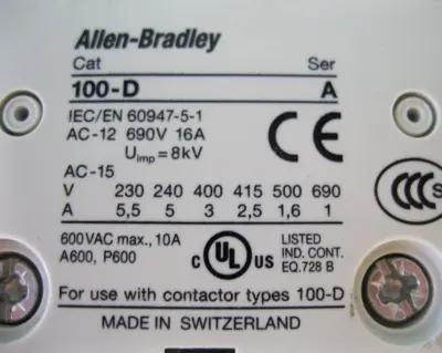 USED Allen-Bradley 100-D300