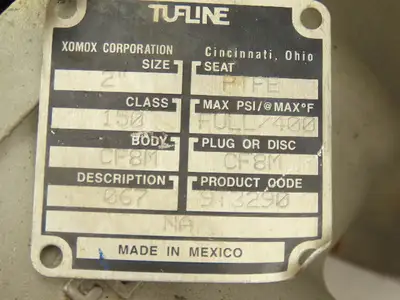Xomox Tufline 067 Stainless Plug Valve 2" Flanged CF8M Class 150 9T3290