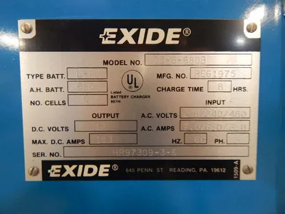 USED EXIDE 12 VOLT BATTERY CHARGER G3-6-680B