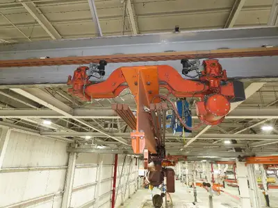 Cleveland Tramrail P&H 2 Ton Single Girder Underhung Bridge Crane 45' 10" Span