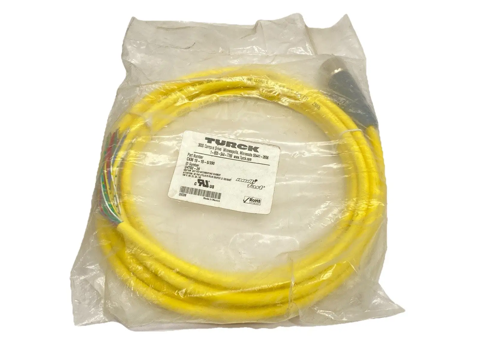 NEW TURCK ACTUATOR SENSOR CORDSET FEMALE M23 5M U4702-29