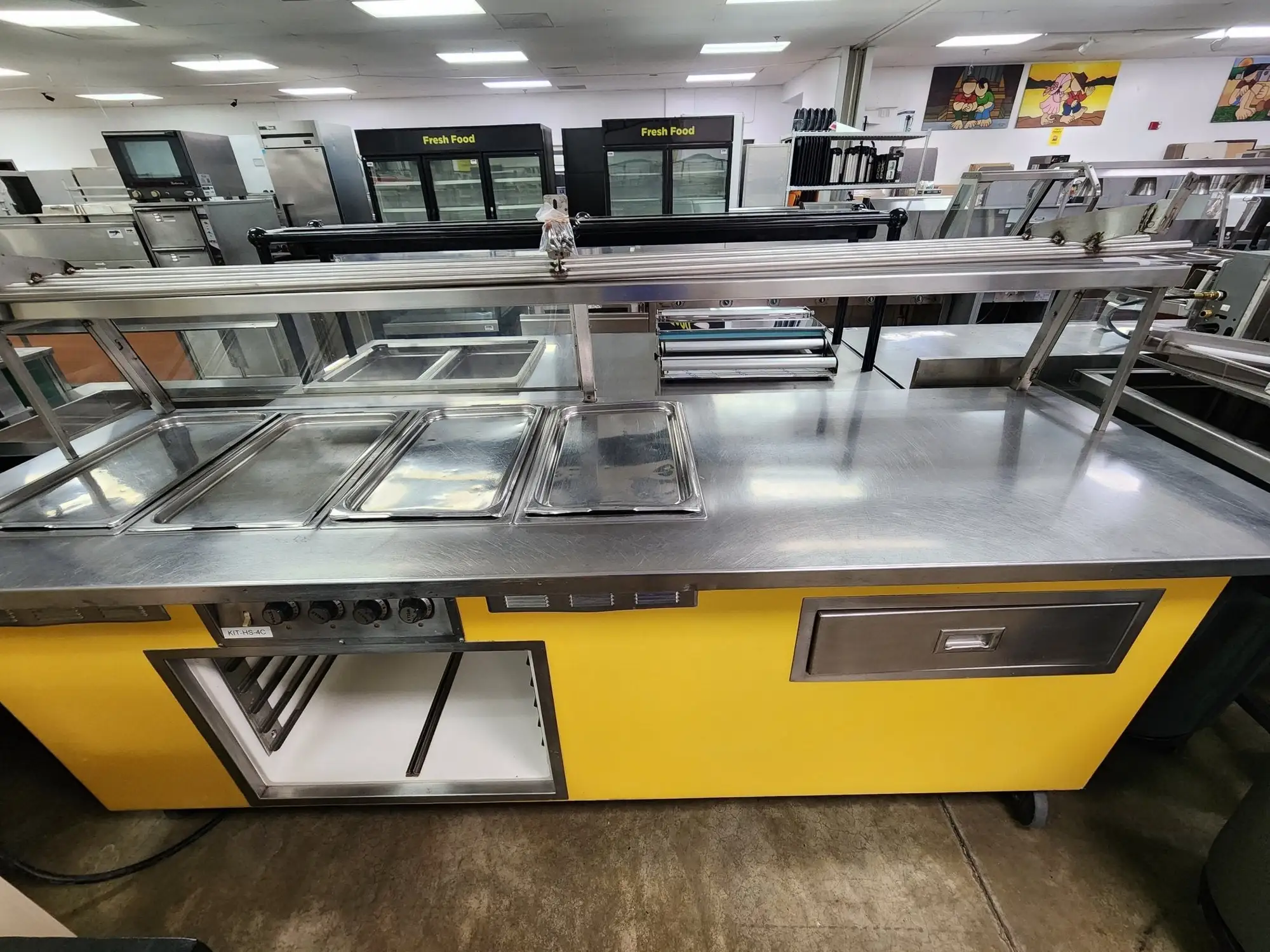 Used Delfield Used Delfield - ShelleyGlas 4 Open well Steam Buffet Server Table Steam Tables (Food) Illinois US | Falcon Restaurant Supply #1376782
