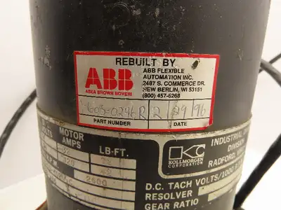 Kollmorgen TT-4205-4020-C DC Servo Motor 2600RPM 24VDC 42FT-LBS Tach 19V