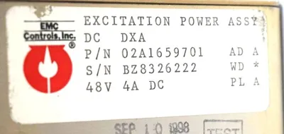 NEW EMC CONTROLS 02A1659701 EXCITATION POWER ASSEMBLY