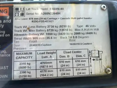 Used HYSTER E65XN-40 4-Wheel Sit down Electric Counterbalance Forklifts Illinois US | Somerset Equipment Sales #1546237