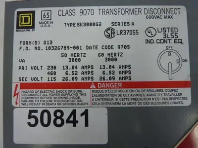 Used SQUARE D 9070-SK3000G2 Transformers Michigan US | Ideal Machinery #1275245