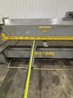 8' X 3/16" WYSONG MODEL #796 MECHANICAL POWER SQUARING SHEAR WITH BACK GAUGE: STOCK #23634