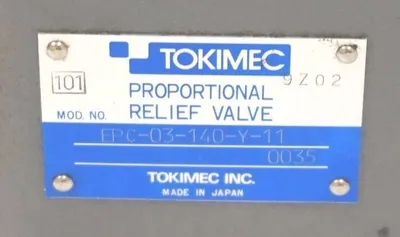 NEW TOKIMEC EPC-03-140-Y-11 PROPORTIONAL RELIEF VALVE EPC03140Y11