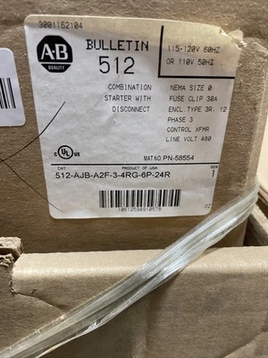 NEW Allen-Bradley 512-AJB-A2F-3-4RG-6P-24R