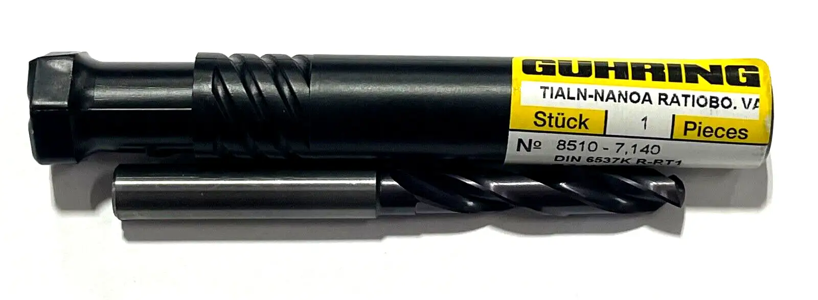 GUHRING 9/32" Solid Carbide Drill 3xD Coolant Thru nano-A Coating 140Â° Point