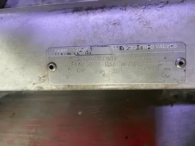 Used FABRI-VALVE 12" Pump & Valve Parts Pennsylvania US | Global Equipment International, LLC #1340969