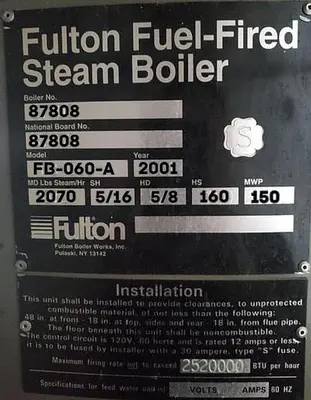 USED 2001 FULTON FB-060-A