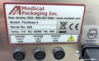 USED MEDICAL PACKAGING FLUIDOSE 5
