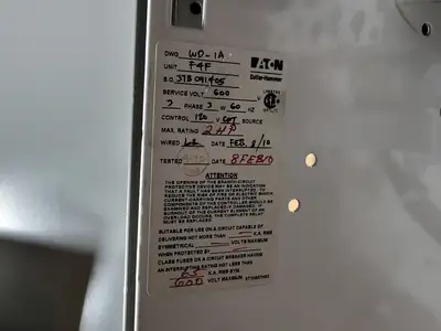 2 hp, 600V, 7A, FVNR Starter, Size 1