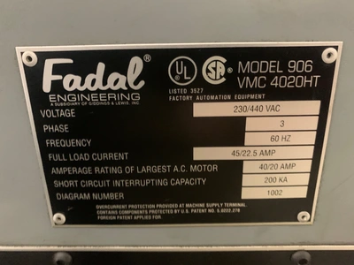 2001 FADAL 4020HT Vertical Machining Centers | PM Machines (6)