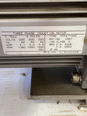Tokuda DRD-360III Oil-Sealed Rotary Vacuum Pump 0.75kW 360LPM 220V 3PH