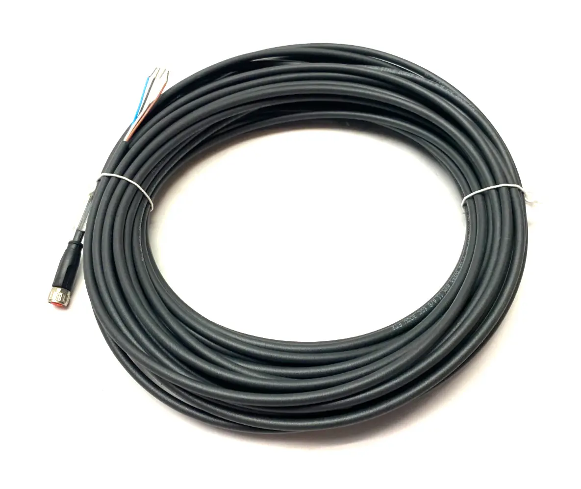 USED BECKHOFF SINGLE ENDED POWER CABLE M8 4-PIN TO LEADS, 20M LENGTH
