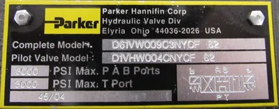 NEW PARKER D61VW009C3NYCF SOLENOID VALVE