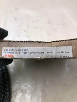 FMC Link-Belt 35 10ft Riveted Roller Chain 0.375″ Pitch / 320 Pitches -NIB