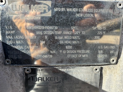 Used 2017 WALKER MILK TANKER TRAILER Liquid Supply Trailers Michigan US | Miedema Asset Management Group #1709493