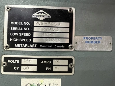 15" x 50" Conair/Metaplast Cleated Puller, Model PC8-50SP, AC Individually Driven Belts