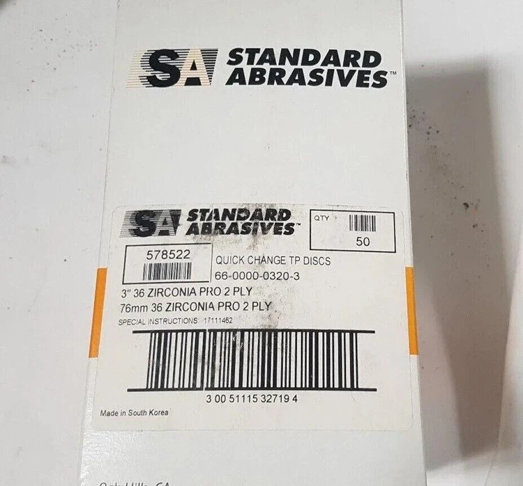 New | in-Stock Standard Abrasives 456546456456 Misc Abrasive Materials California US | Amiron Machinery #743526