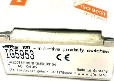 NEW IFM EFECTOR IGK2008BFRKG/M/2LED/US-104-IRF-IG5953 INDUCTIVE SENSOR