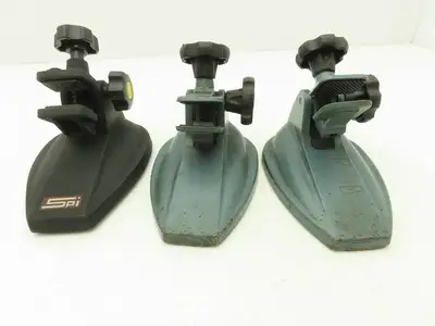 SPI 12-460 Cast Iron Micrometer Stand W/Padded Jaws Open To 20mm Lot of 3