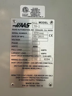 2018 HAAS TM-2 Vertical Milling Center | Levy Recovery Group (24)